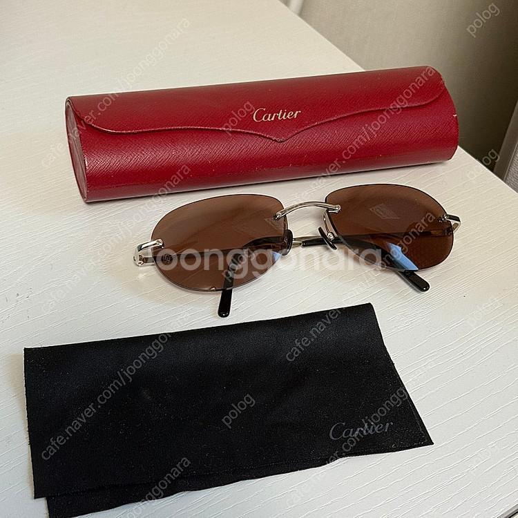 (OS) Cartier 까르띠에 무테 티타늄 은장 선글...--0