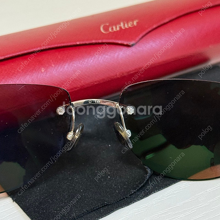 (OS) Cartier 까르띠에 무테 티타늄 은장 선글...--6