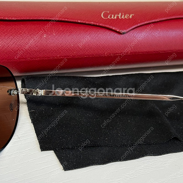 (OS) Cartier 까르띠에 무테 티타늄 은장 선글...--7