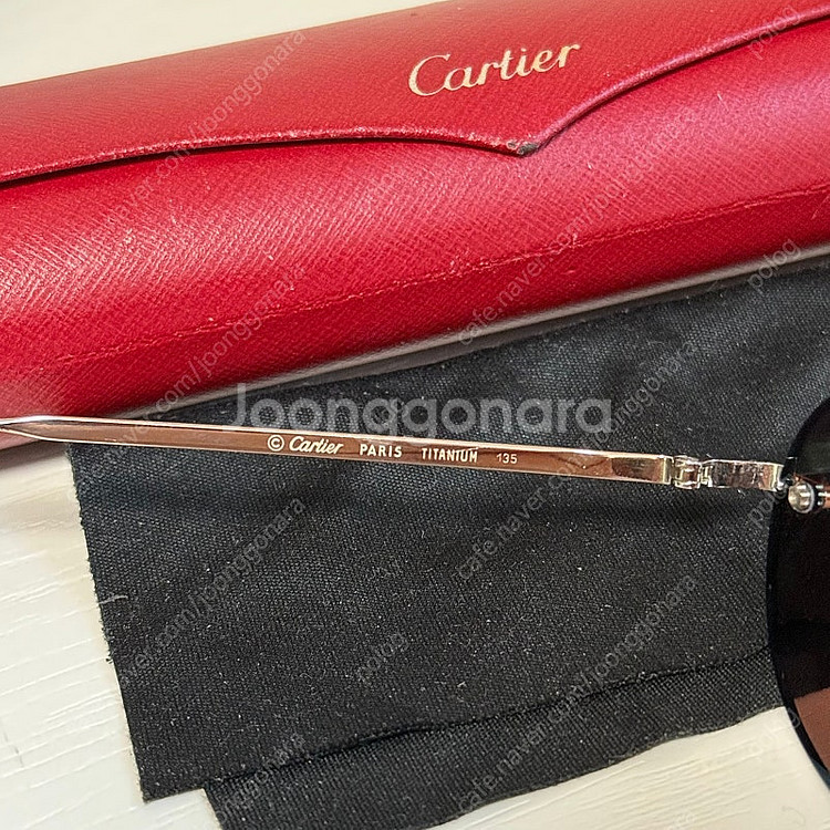 (OS) Cartier 까르띠에 무테 티타늄 은장 선글...--8