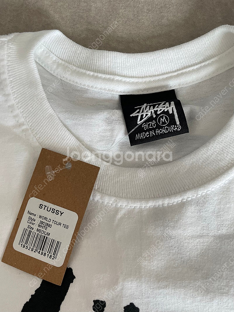 [새상품,M] stussy 스투시 월드투어 티 화이트--4