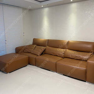 자코모 라보스 슈렁큰 천연면피 4인 소파 + 스툴