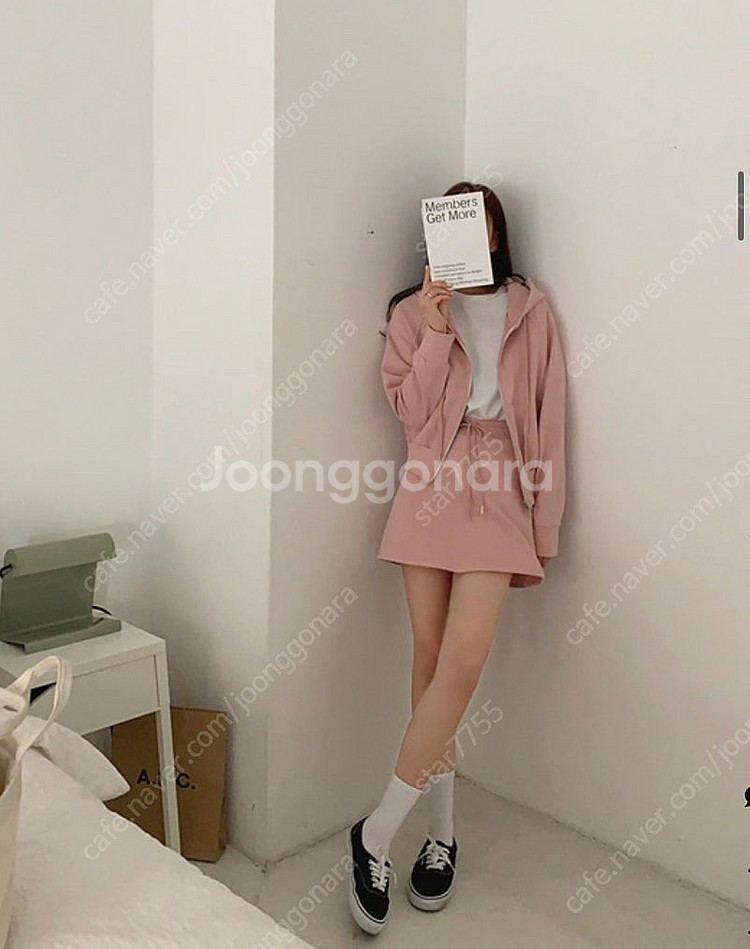 원로그 핑크 후드집업세트 새상품--3