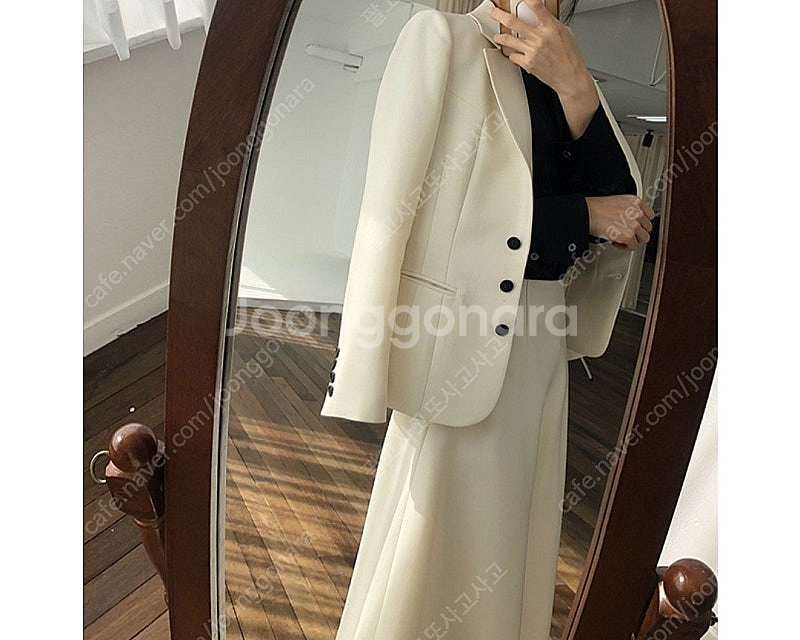 블랑쇼 데일리 울 실크 자켓 s 크림--0