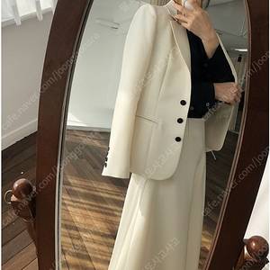 블랑쇼 데일리 울 실크 자켓 s 크림
