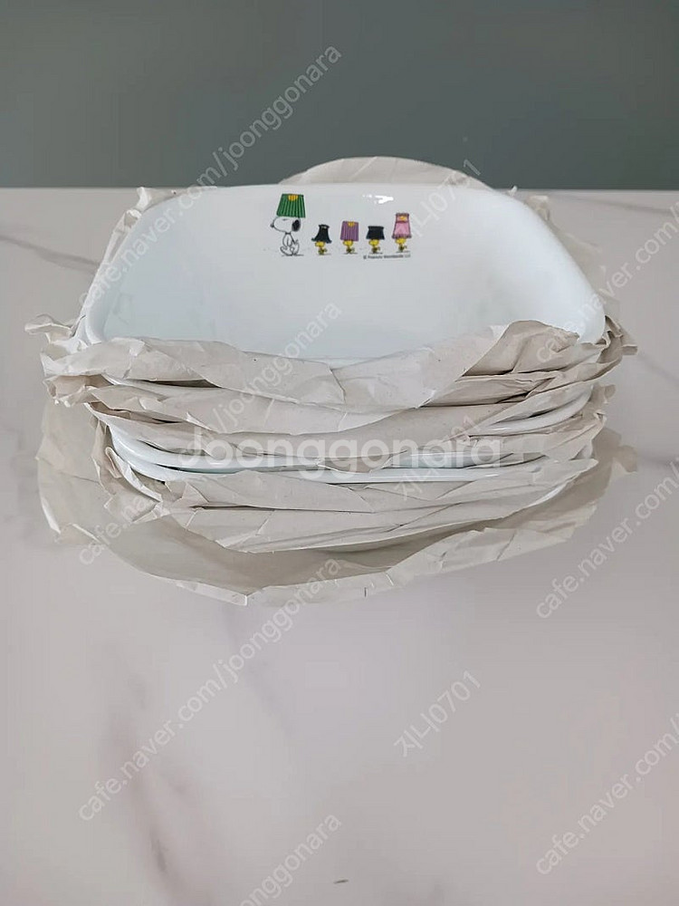 코렐 접시.코렐사각볼. 코렐 그릇 미사용새상품.코렐스누...--0