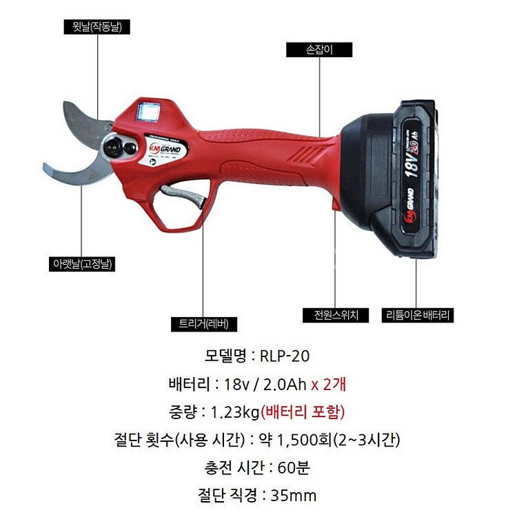 65[특가판매] 충전전지가위 충전식체인톱--3