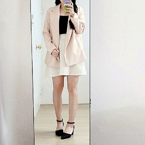 데일리 베이지 브론드 카라 여성 자켓
