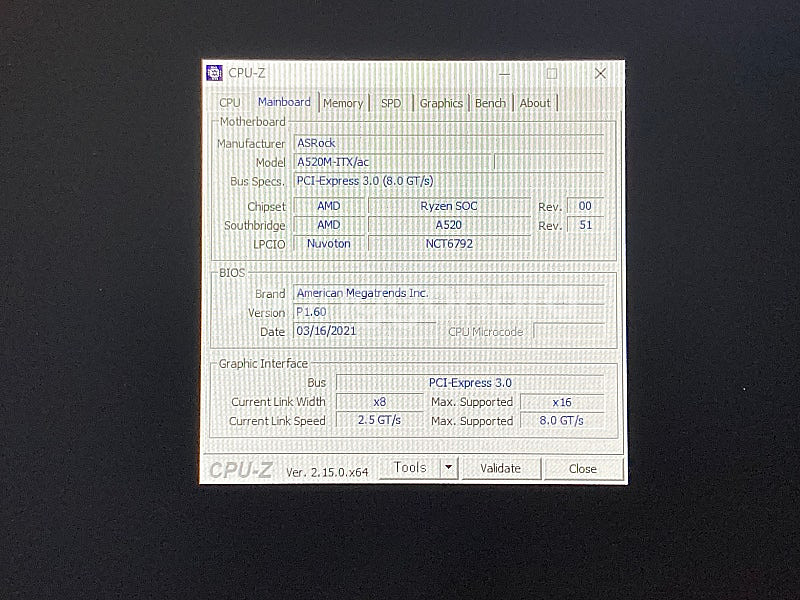 Asrock A520m-itx/ac--6