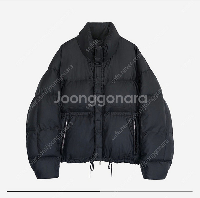 폴리테루 벨크로 집 다운 퍼퍼 자켓 블랙(4)--0