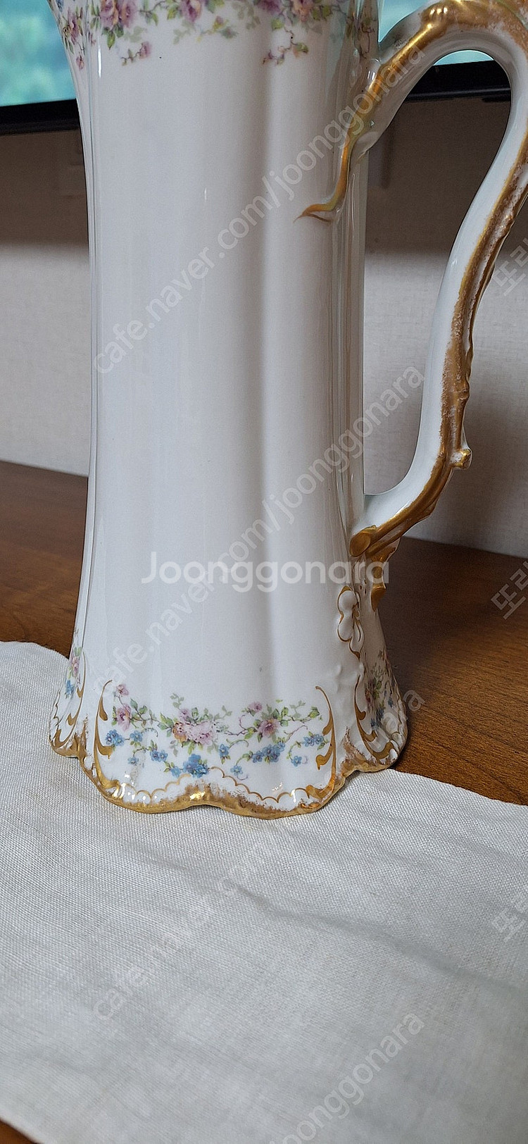 프랑스 하빌랜드 금장 리모지 초콜릿팟 라지피처 꽃병--2