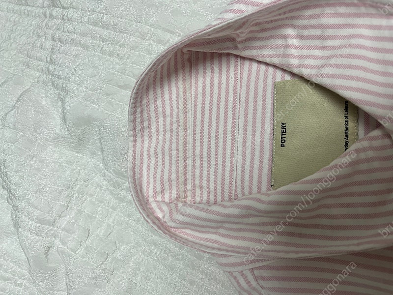 포터리 버튼다운 셔츠 핑크 스트라이프 3사이즈--1