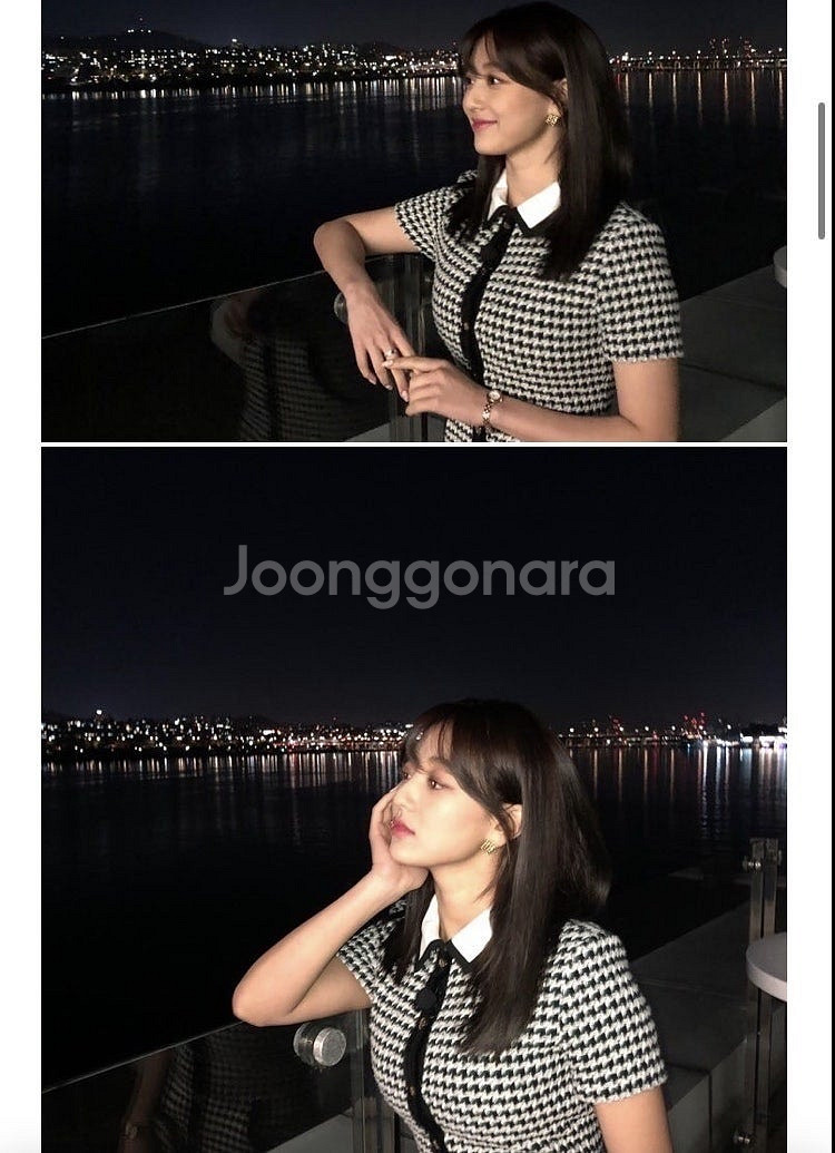 마쥬 21년 트와이스 지효 트위드 반팔 원피스 결혼식 ...--2