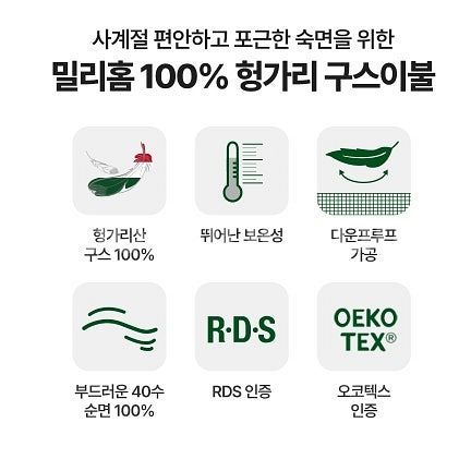 밀리홈 프리미엄 구스이불 헝가리 순면 호텔 이불 퀸사이...--3