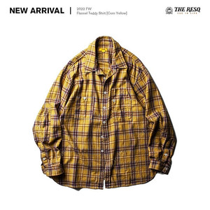 [구매 XL] 더레스큐 플란넬 테디 셔츠 XL 사요 TheResQ flannel teddy shirts corn yellow