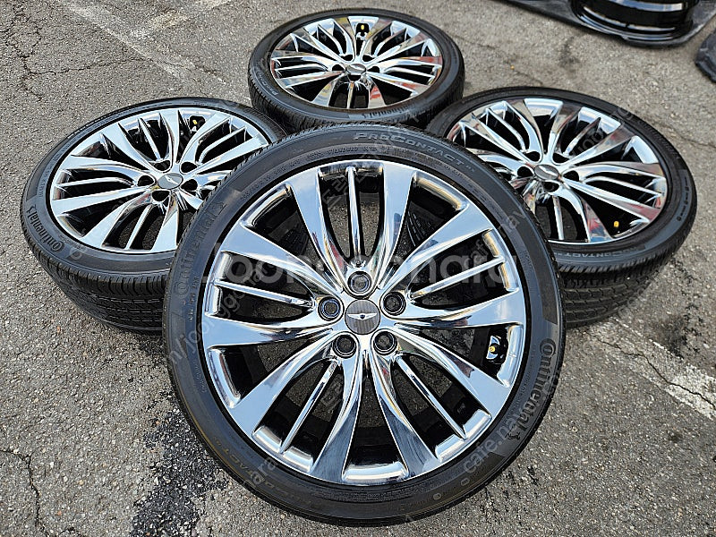 [판매] 제네시스 DH G80 19인치 블랙크롬 순정휠 타이어 세트 판매 합니다 245 40 19 275 35 19--0