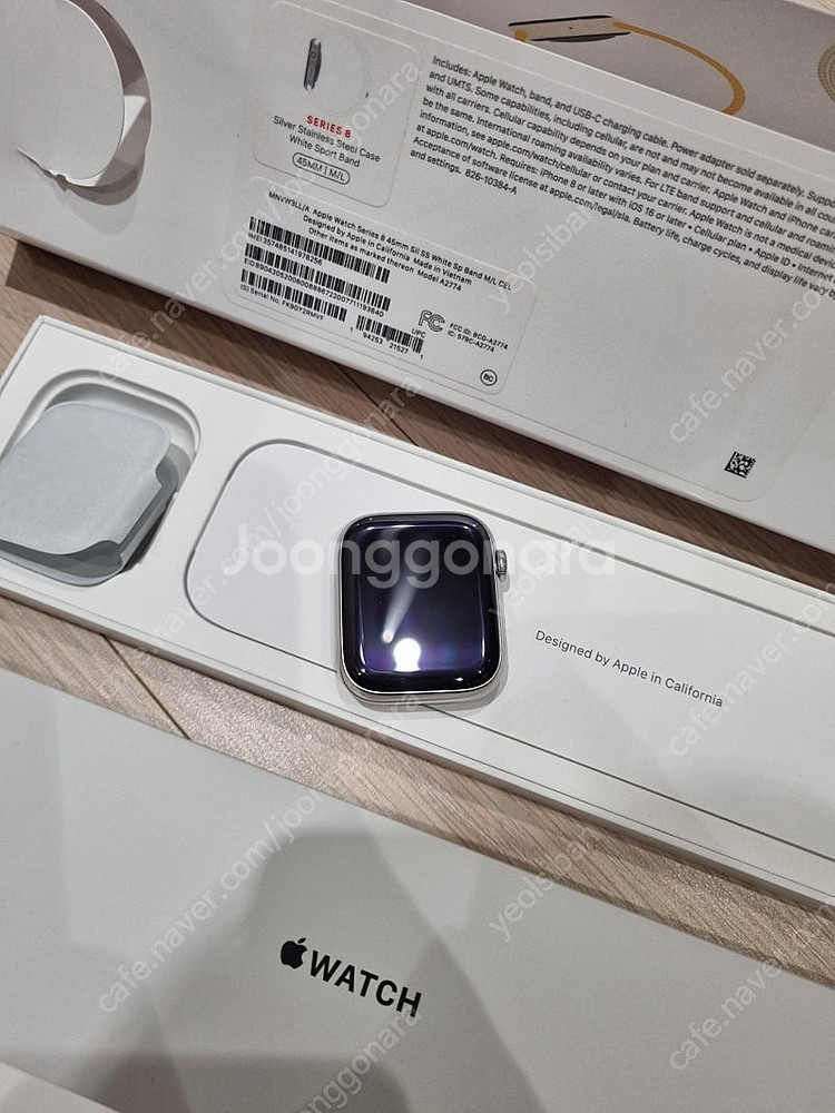 애플워치8 실버 스테인리스 45mm--0