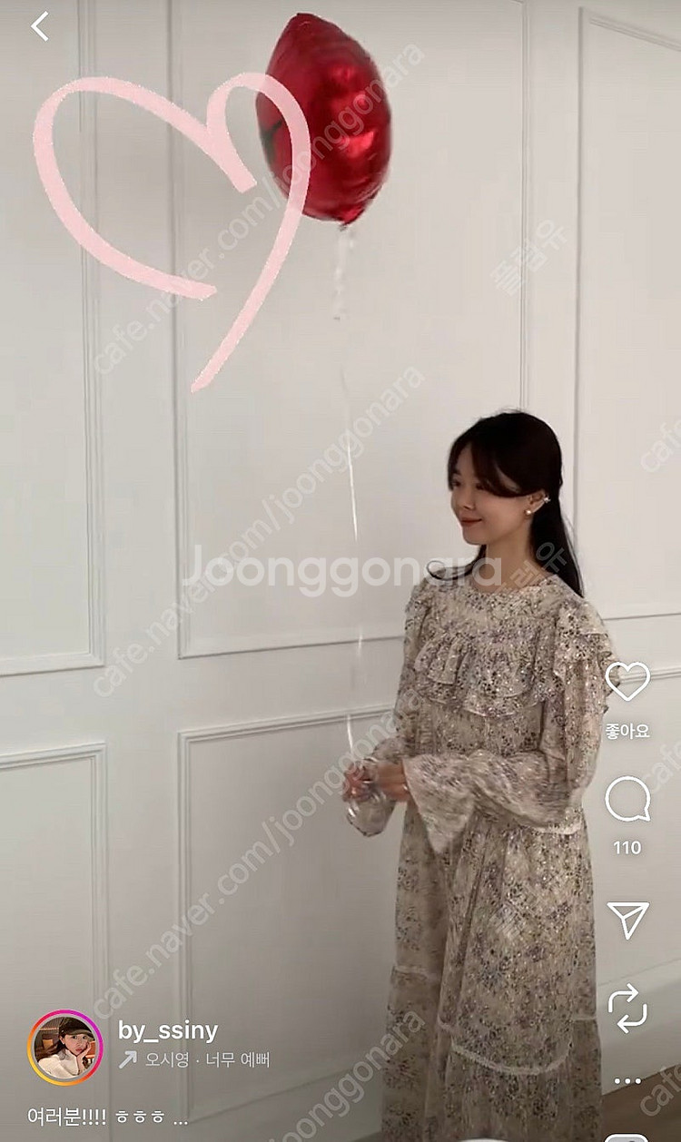 마지막가격-바이씨니 제작 꽃그림원피스(베이지.키작녀)--0