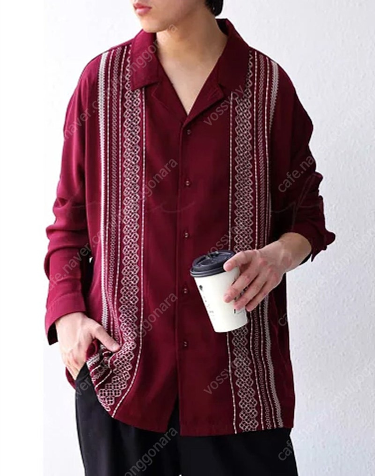 Antiqua JPN 앤티콰 Artichoke BES 자수 셔츠F~105 아티초크 어플리케 쿠바셔츠 구아야바레 과야... 이미지