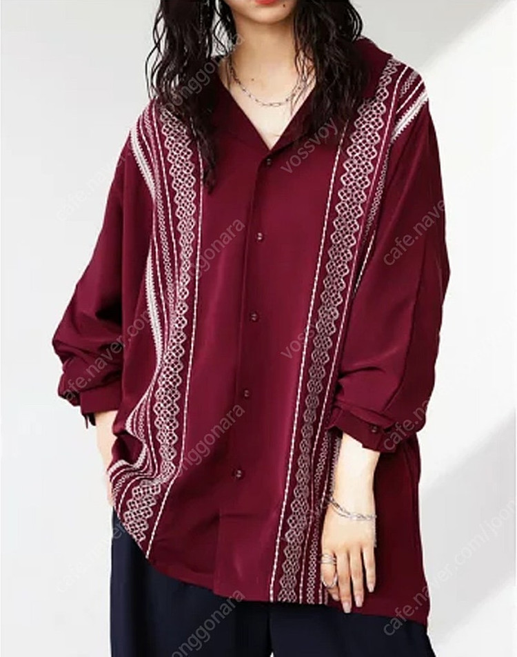 Antiqua JPN 앤티콰 Artichoke BES 자수 셔츠F~105 아티초크 어플리케 쿠바셔츠 구아야바레 과야... 이미지