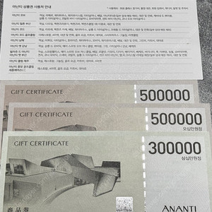ANANTI 아난티 호텔 상품권 50만원 / 30만원 10프로 할인판매