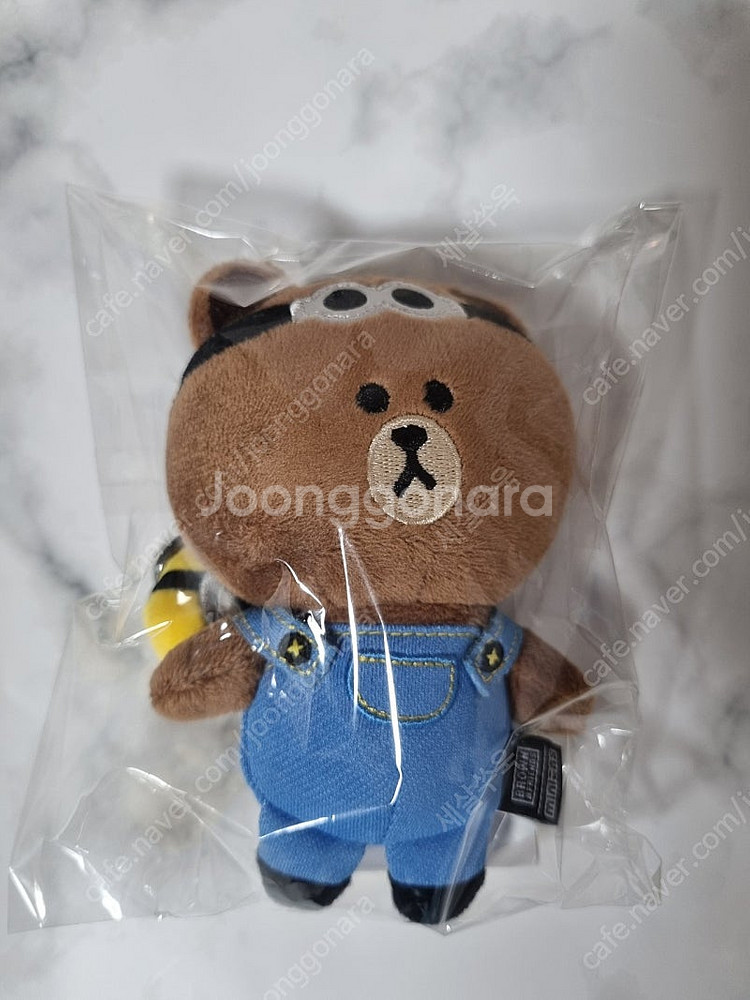 미니언즈 라인프렌즈 브라운 키링 인형--0