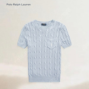 polo 폴로 우먼 케이블 반팔 니트 페일블루