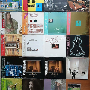 일본 팝록LP 80여장.타츠로 야마시타,누자베스,마유미 이츠와,유밍,키요시 하세가와,안전지대,릴리,준코 오하시,준코 야가미,키쿠치 모모코,차르,안리&모제스,사토시 아시카와,히로시