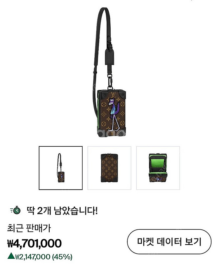 루이비통 버질아블로 캐릭터 자수 소프트 트렁크 크로스백...--1