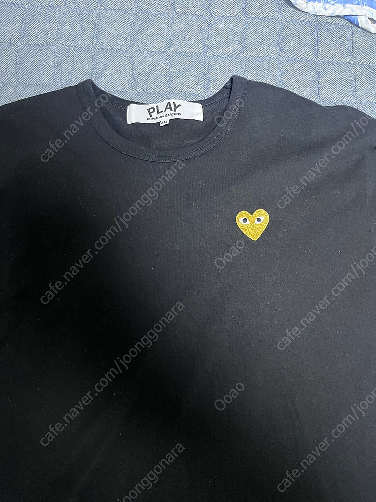 꼼데가르송 블랙 골드와펜 반팔티 xxl--1