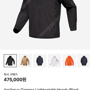 아크테릭스 감마 라이트웨이트 후디 블랙 s