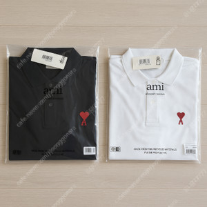 정품 새상품 아미(Ami) '25 SS' 남.여공용 스몰하트로고 반팔 폴로 PK 카라티 2종