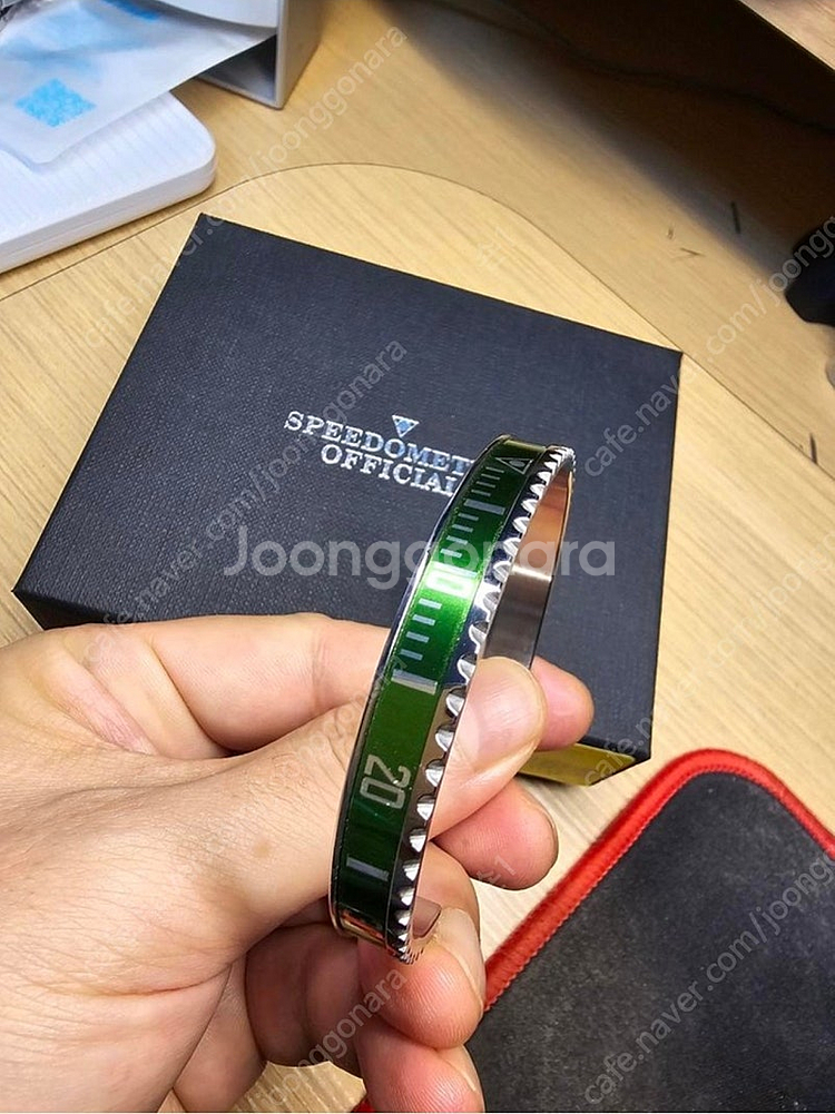 스피도미터 오피셜 팔찌 그린 보증서포함 풀박스--3