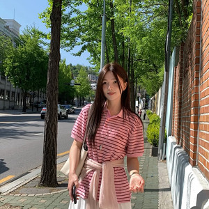 문선 스트라이프 pk half 셔츠