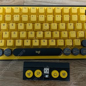 로지텍 pop keys 옐로우 블루투스 키보드