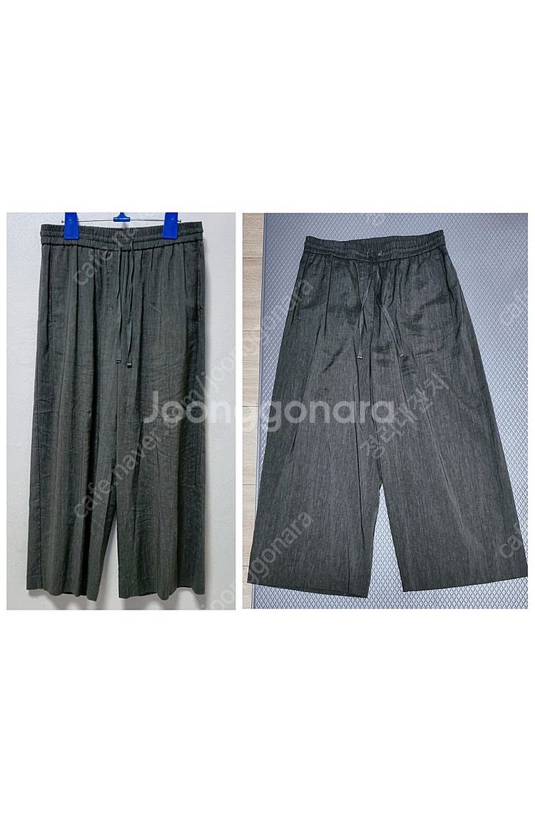 BCBG 와이드 린넨 마 바지--0