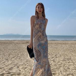 백리스 마블블루 바캉스룩 원피스 55