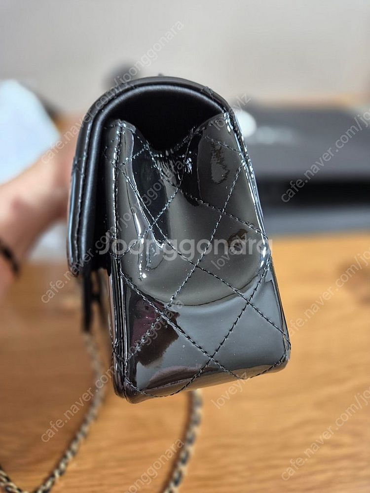 샤넬 뉴미니 탑핸들 페이던트 블랙--4