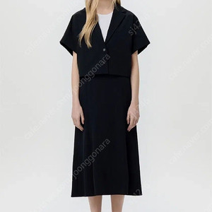 (1회착용)한섬 DKNY 24SS 스팅레이 슬팅리브자켓, 스커트셋업 (한섬몰 판매중)