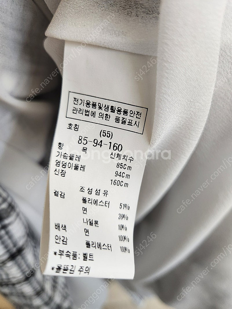 듀엘 2023SS 뷔스티에 벨티드 체크원피스--7