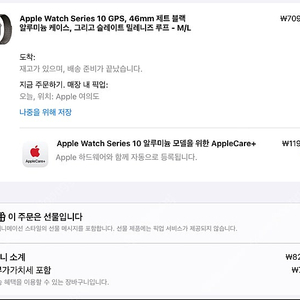 [애플케어] 애플워치10/46mm/제트블랙/슬레이트밀레니즈루프