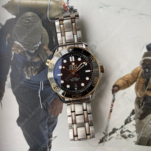 오메가 씨마스터 300 검판 옐로우골드 콤비 42mm 흑콤 오토매틱 210.20.42.20.01.002 21020422001002