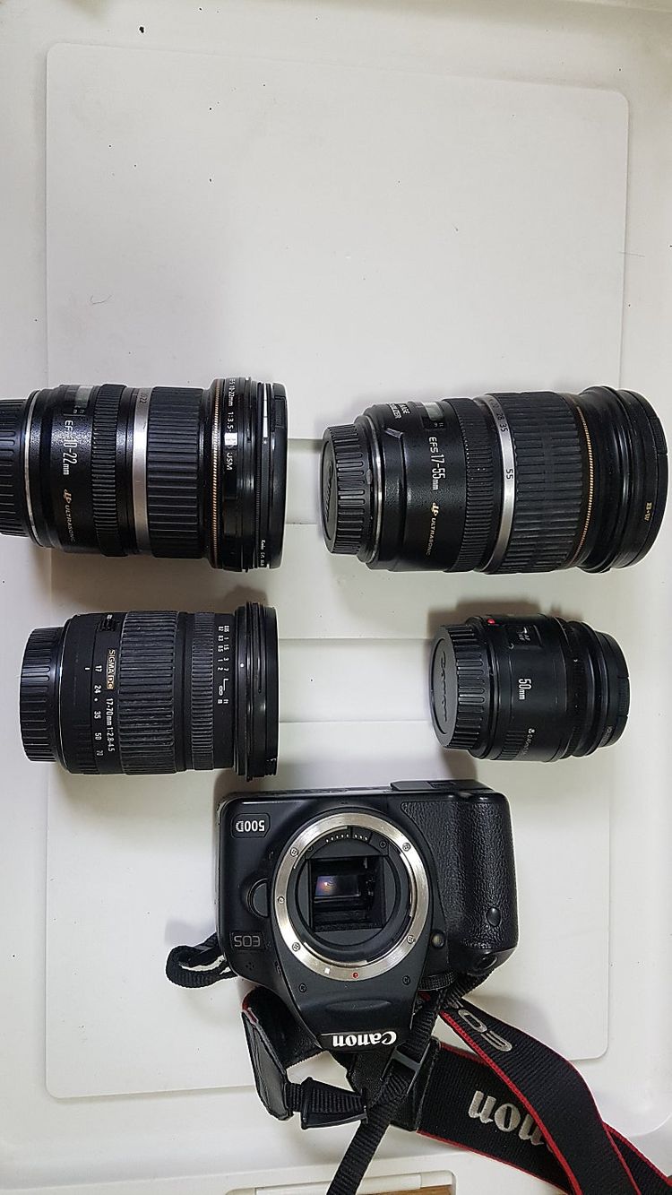캐논 EF-S 17-55mm,EF-S 10-22mm, EF 50mm,DC 17-70mm,EOS 500D 이미지