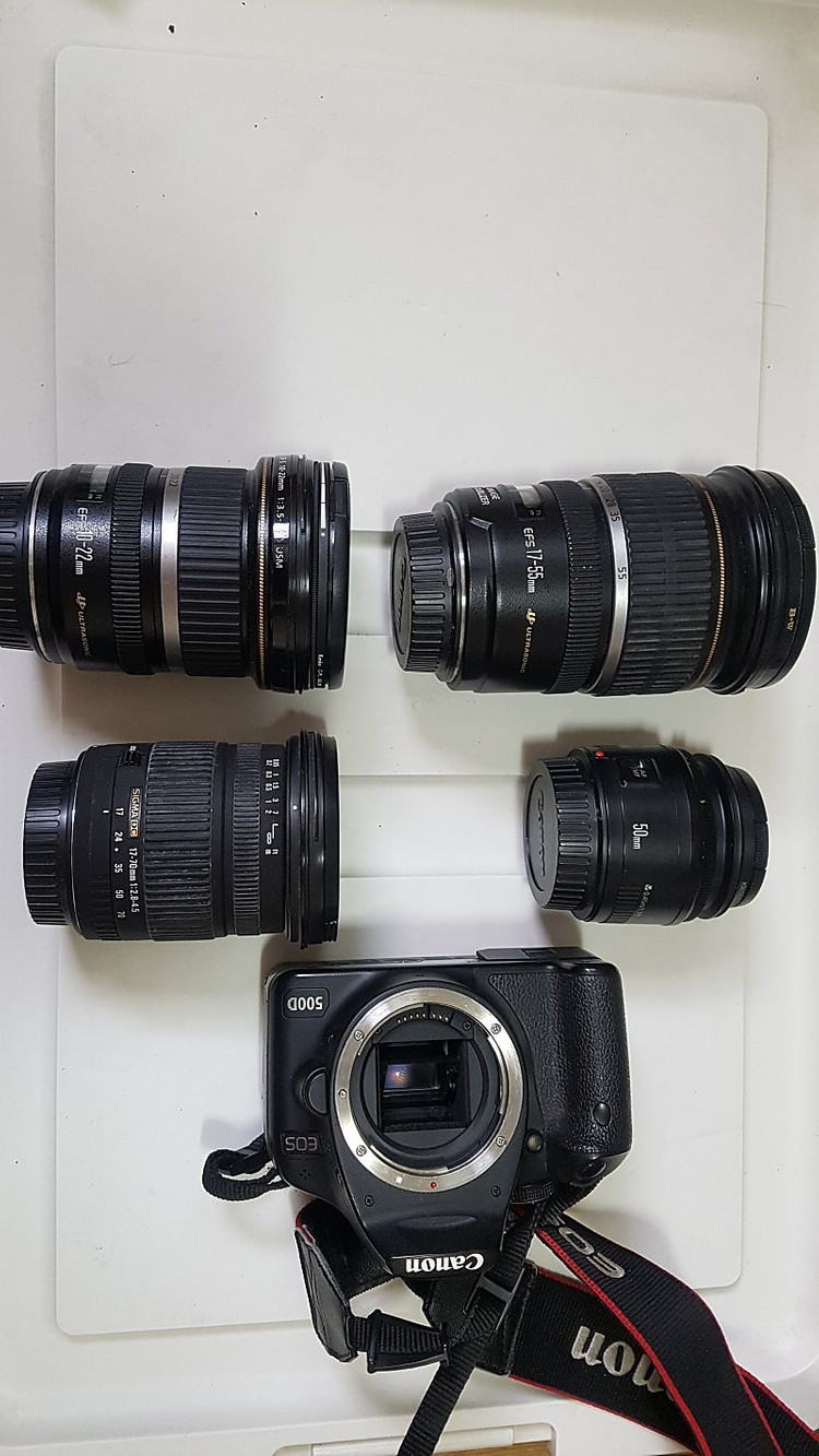 캐논 EF-S 17-55mm,EF-S 10-22mm, EF 50mm,DC 17-70mm,EOS 500D 이미지