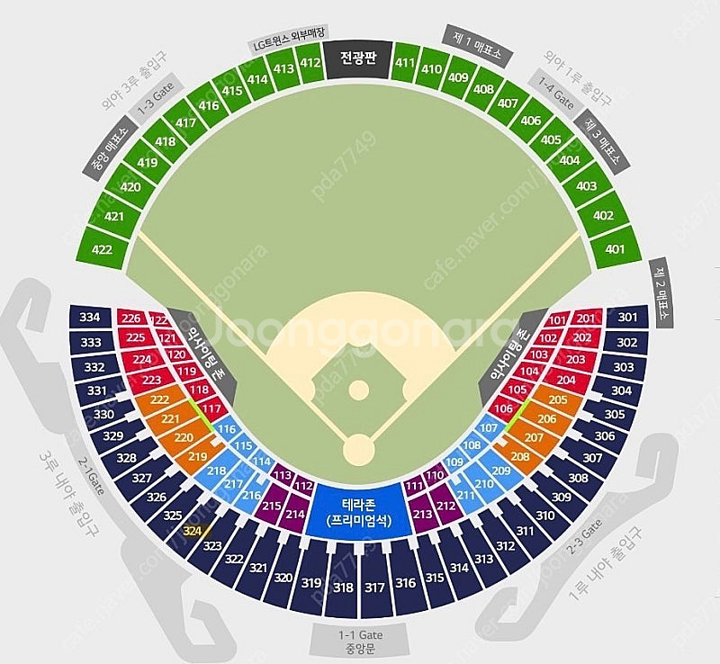 7월 6일 두산베어스 vs kt 3루 324구역 2자리 연석 양도합니다--0