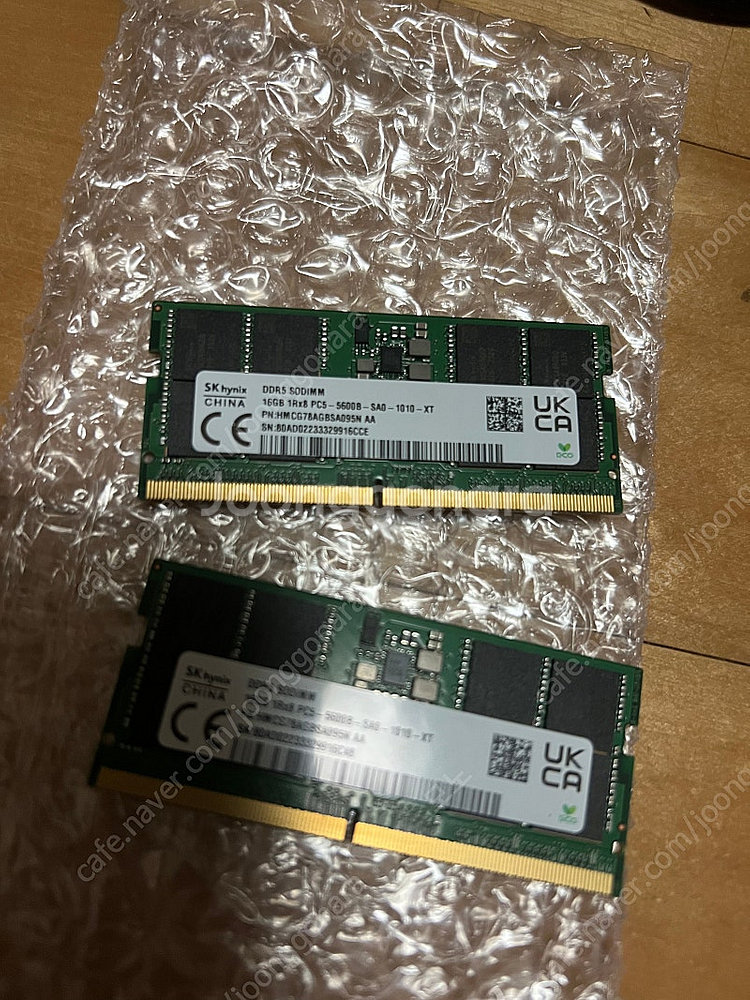 노트북용 하이닉스 DDR5 5600 16GB x 2--0
