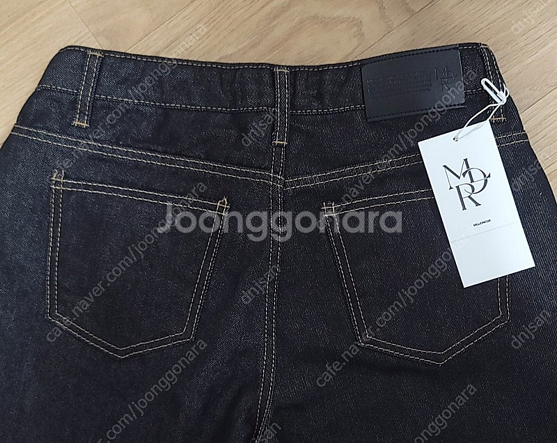 밀리언코르 셀비지 논이염 데님 블랙 새상품--4