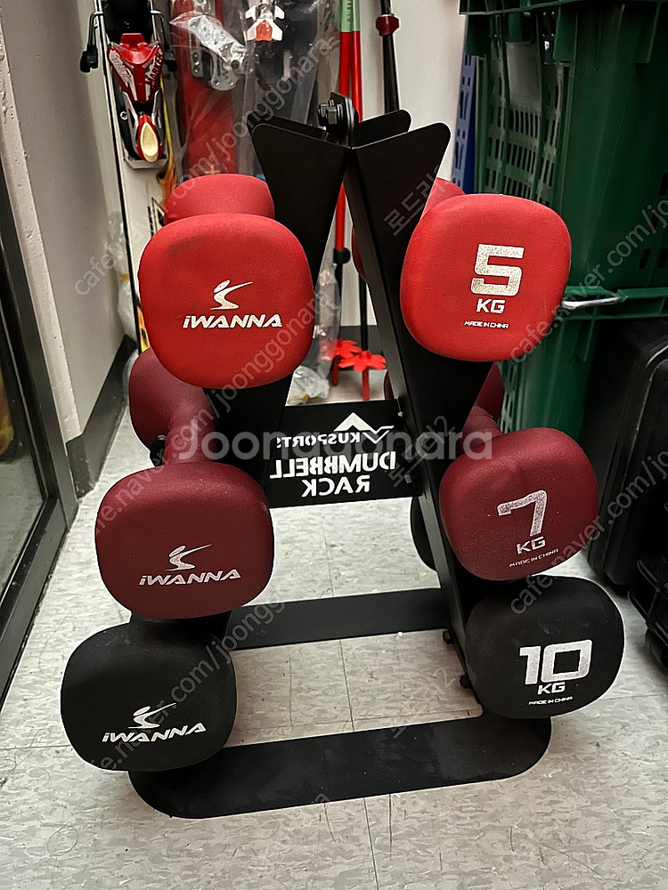 덤벨 5kg, 7kg, 10kg 세트 (랙 포함)--0