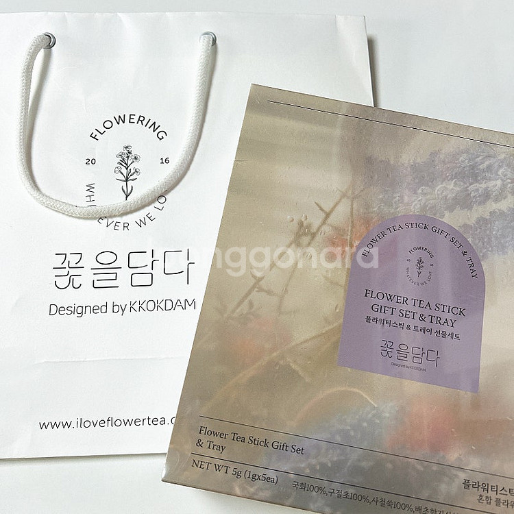 (미개봉새제품)꽃을담다 플라워티스틱&트레이 선물세트 판...--0