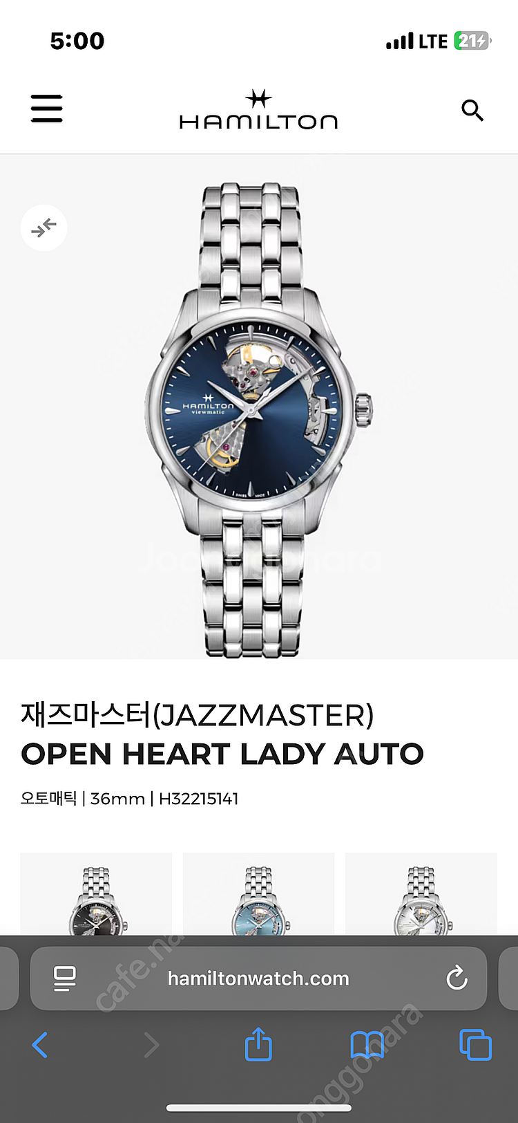 해밀턴 재즈마스터 36mm 청판 구합니다--0